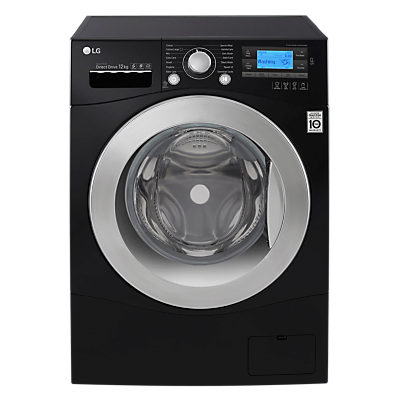 LG FH495BDN8 Freestanding Washing Machine, 12kg Load, A+++ Energy Rating, 1400rpm Spin, Black